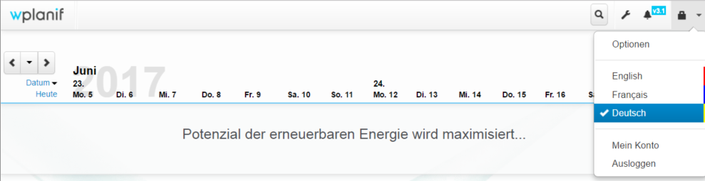 German language switch